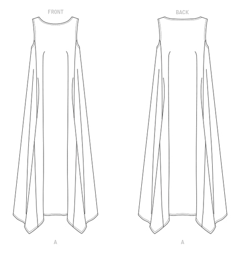 Схема выкройки платья в  полоску и расширенное книзу по бокам