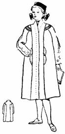 выкройка пальто с рукавом реглан для девочки школьного возраста