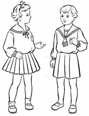блуза с матросским воротником для девочки и  мальчика