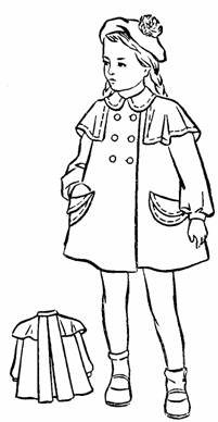  пальто двубортное с перелиной для девочки дошкольного и младшего школьного возраста