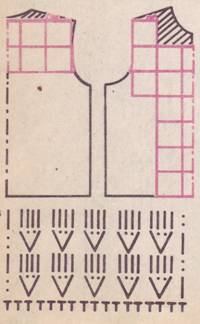 связанная крючком кофточка, украшенная квадратными мотивами